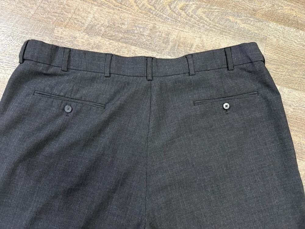 Stafford Performance Dress Pants Mens 42x30 Brown Wool Blend Classic Fit Black - Picture 12 of 13